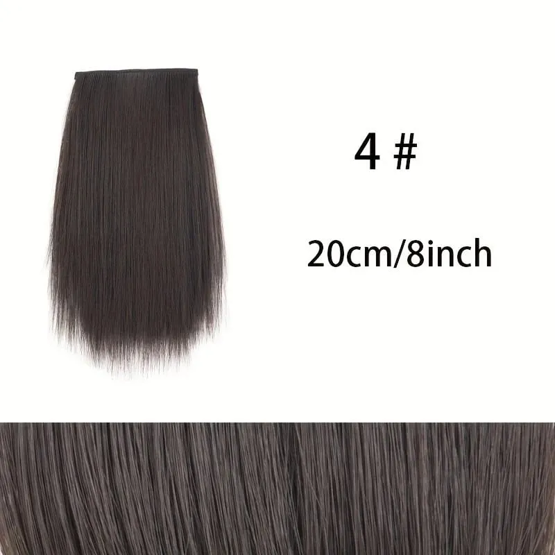 10cm/20cm/30cm Synthetic Short Straight Hair Pads Invisible Clip in Hair Extension Hair Top Side Cover 2 BB Clips Hairpiece — image 12