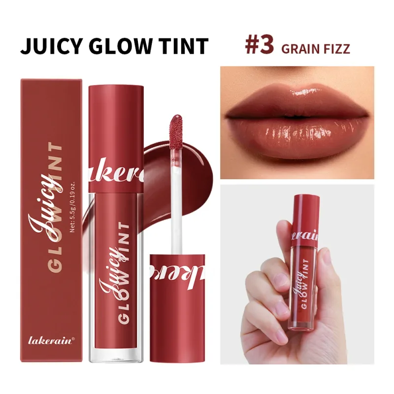 Juicy Glow Lip Tint Mirror Shine Lip Gloss Idratazione profonda Idratante rugiadoso a lunga durata Trucco per labbra colorato ad alta lucentezza non appiccicoso — image 9