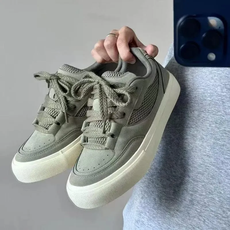Men No Decor Canvas Shoes Pure Color Low Top Lace Up Casual Sneakers Resistant Flat Sole All Match Street Daily Shoes — image 3