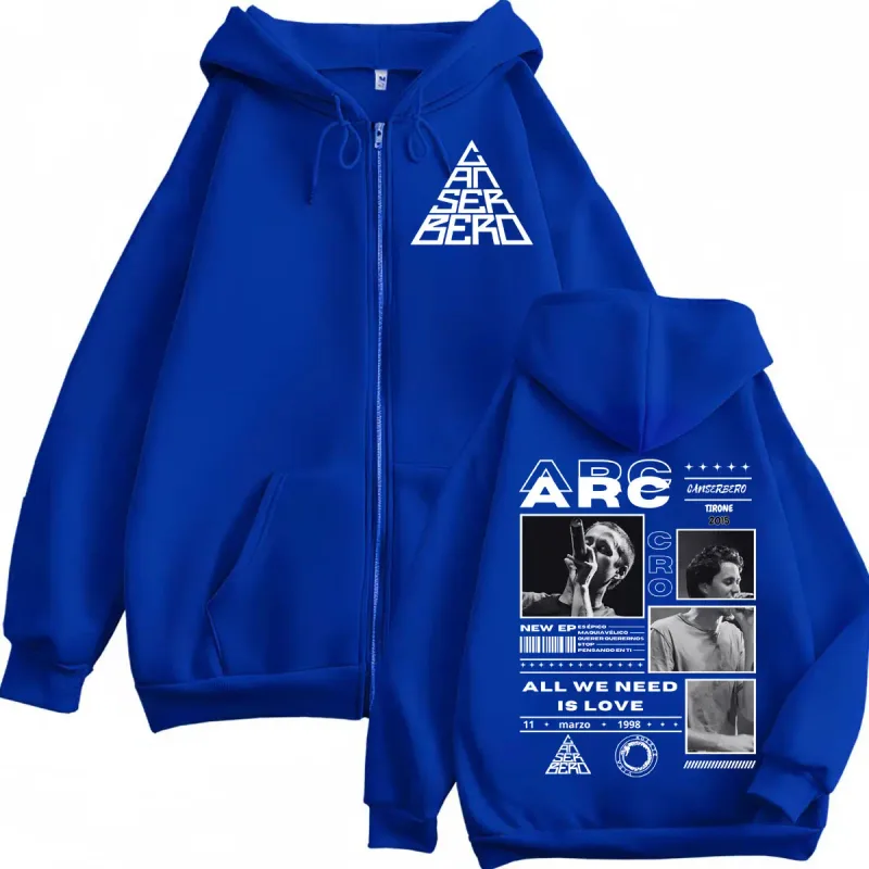 Canserbero Allt vi behöver är kärlek Muerte Vida Merch Zipper Hoodie Herrmode Hip Hop Zip Up Sweatshirts Casual Fleece Pullovers