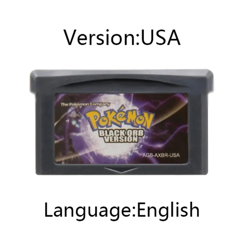 GBA Pokemon Game Cartridge 32-bitars videospelskonsolkort AshGray Liquid Crystal Light Platinum Moemon Emerald Engelska språket — image 10