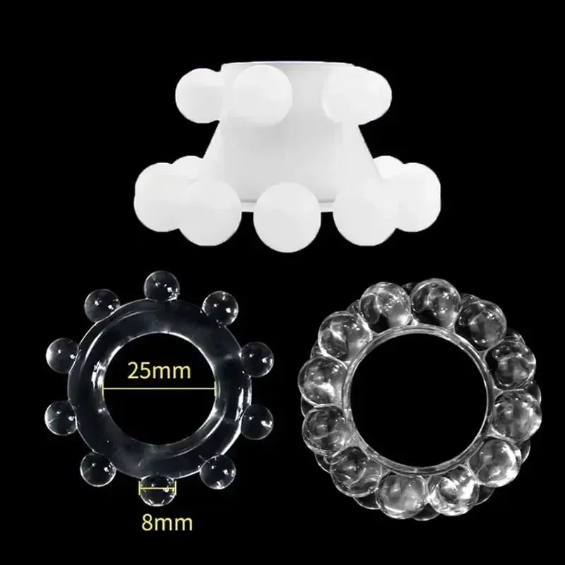 3pcs Stretchy Stay Hard Beaded Cock Ring Delay Ejaculation Trainer Scrotal Binding Ball Stretcher Silicone Cockring Men Sex Toys — image 8