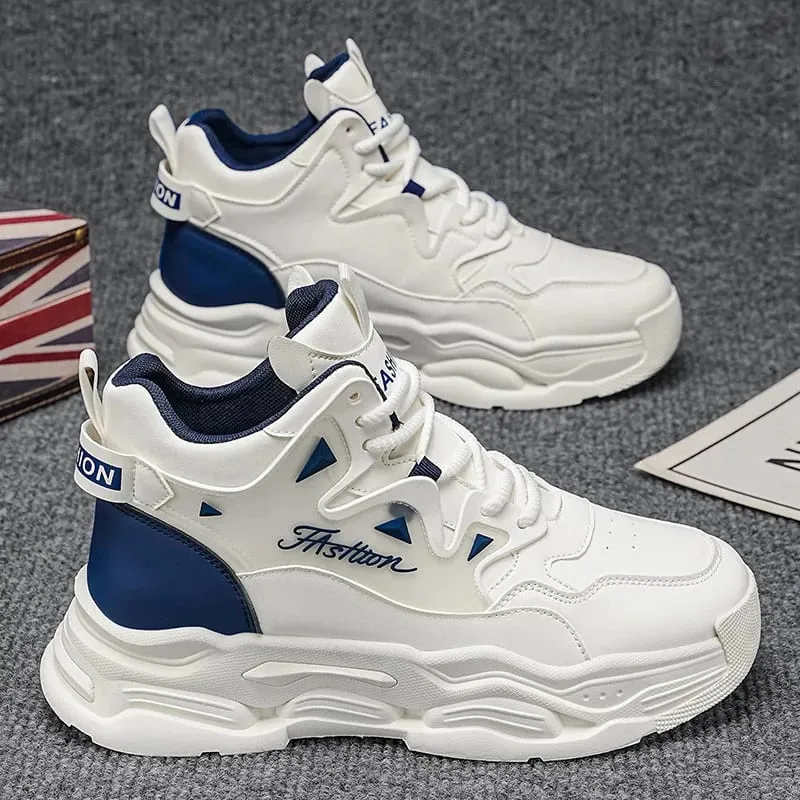 Men's shoes 2026 new leather waterproof casual men's sports shoes running height increasing outdoor dad shoes — image 4