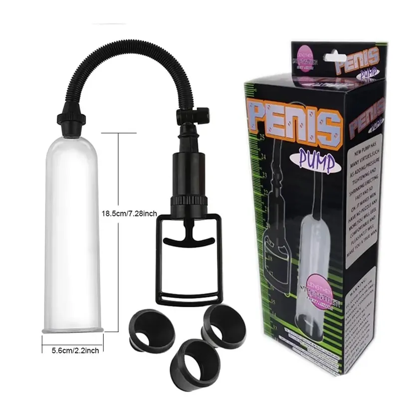 Penis Enlargement Manual Vacuum Pump Sex Toy Dick Stimulate Extender Masturbator Male Penis Vacuum Pump Big Cock Lasting Trainer