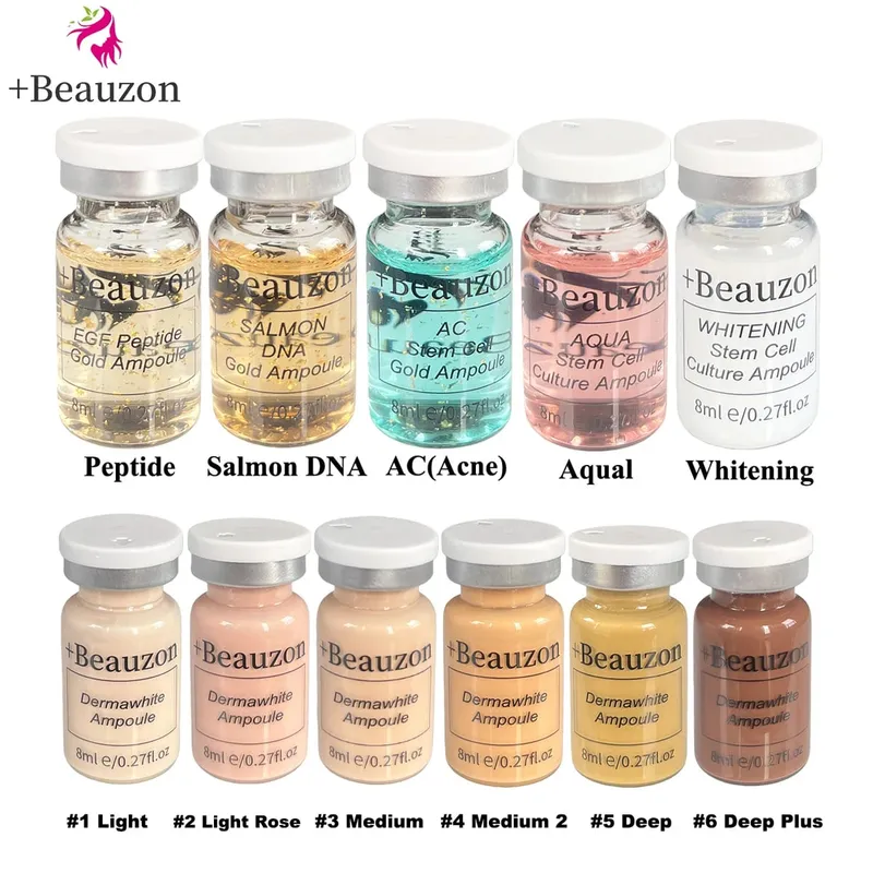 8ml บีบีครีม Hyaluronic Acid Facial Glow Serum Ampoule Essence Peptide Moisturizing Foundation Skin Rejuvenation Care Beauzon — image 3