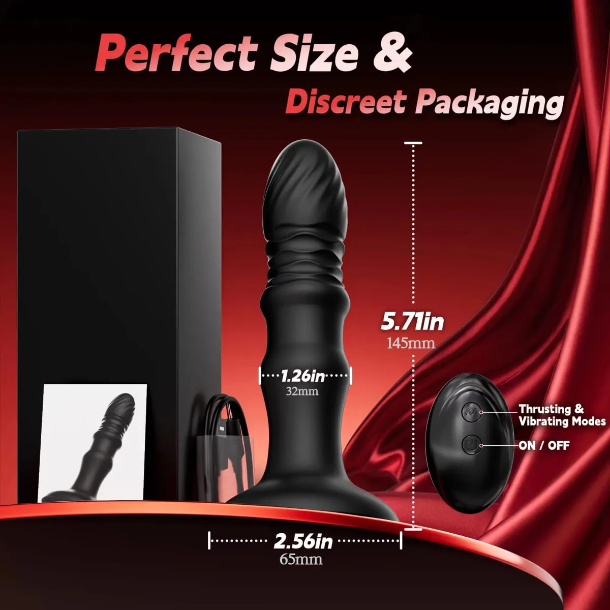Thrusting Male Prostate Massager Anal Vibrator Remote Control Vibrating Butt Plug na may Suction Cup Sex Toy para sa Mga Lalaki Babae