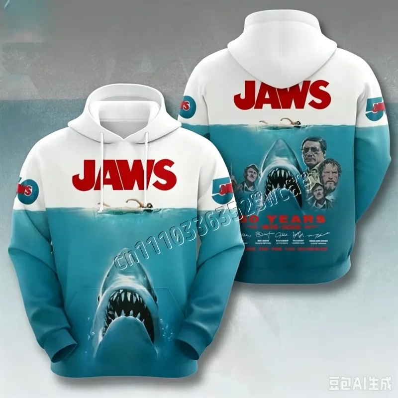 2026/27 Men Hoodies Jaws Horror Film Hoodie Men Women Fashion Hoodies Casual Hoodie Sweatshirt Shark Coat Sudadera Men Clothing