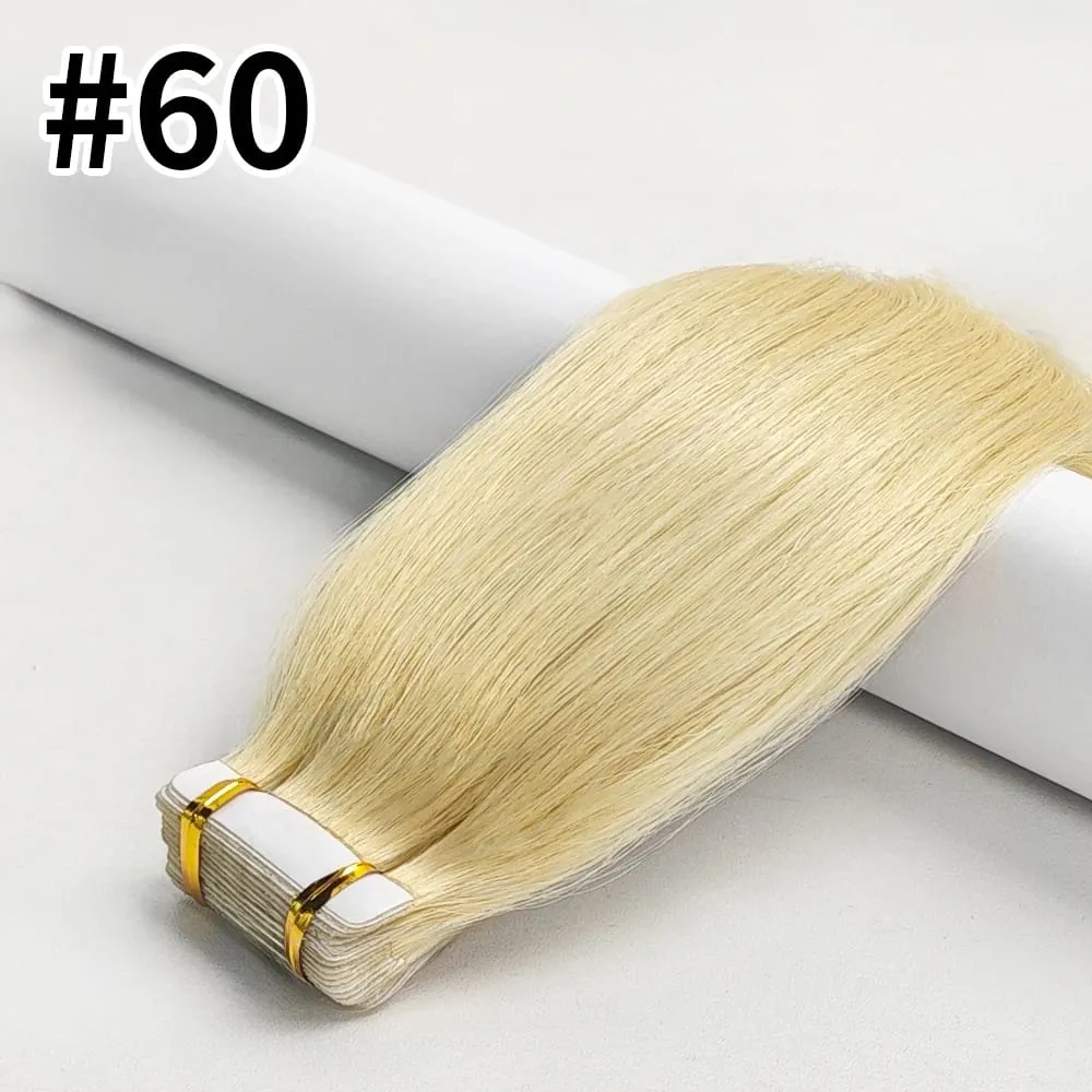 Highlight #4/27 Straight Tape In Hair Extensions 100% Human Hair Skin Weft Invisiable Tape In Human Hair Extensions 20/40/60pcs — image 14