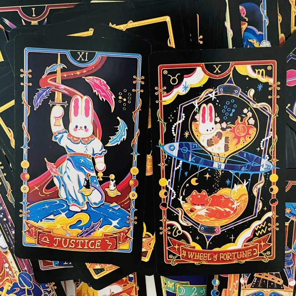 Galaxy Reverie Tarotkort 78 stk. søde tarotkort med kanin-tema Vent brætspil — image 3