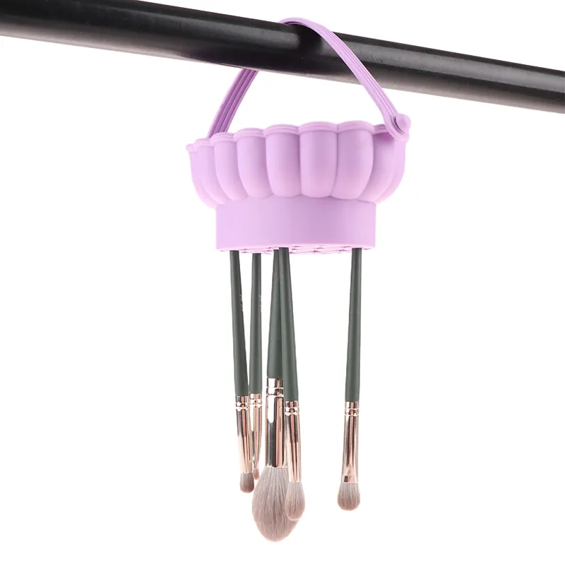 Escova de maquiagem de silicone, caixa de limpeza, tigela de lavagem, maquiagem, ovo, prateleira de secagem, ferramenta para lavar pó, esponja, escovas de armazenamento, purificador — image 5