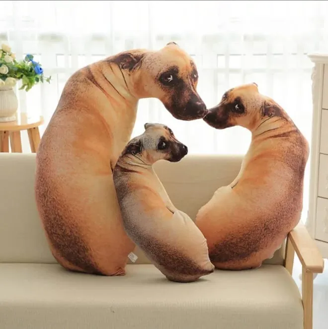 3D printed simulation dog pillow funny pet shaped pillow living room bedroom soft decoration personalized holiday gift — image 3
