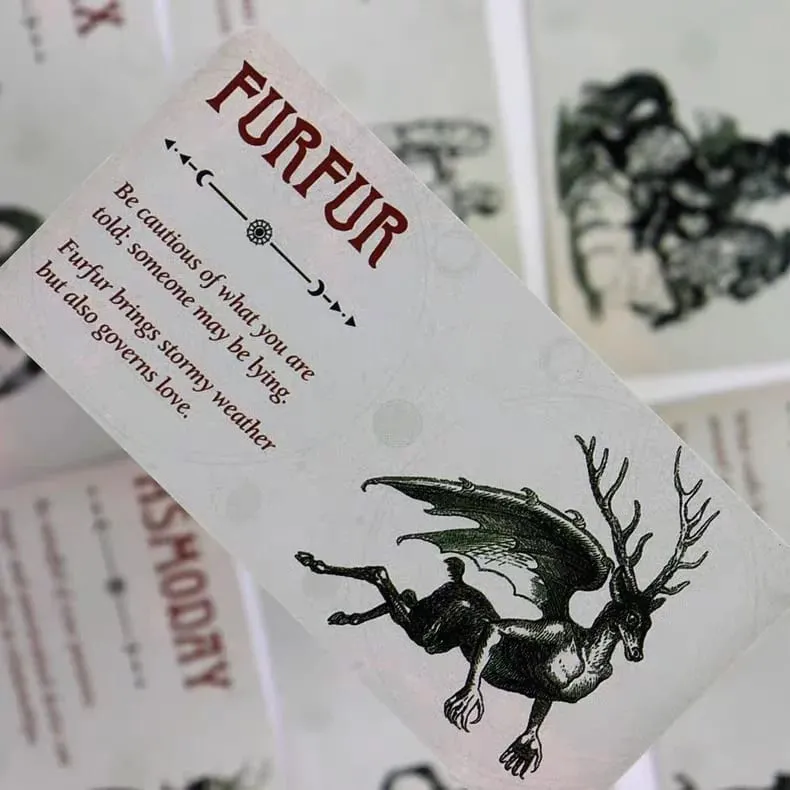 Demon of the Day Oracle Cards 40 PCS Goetic Demons Vintage Divination Fortune Telling Dark Gothic Tarot Deck Gift — image 3
