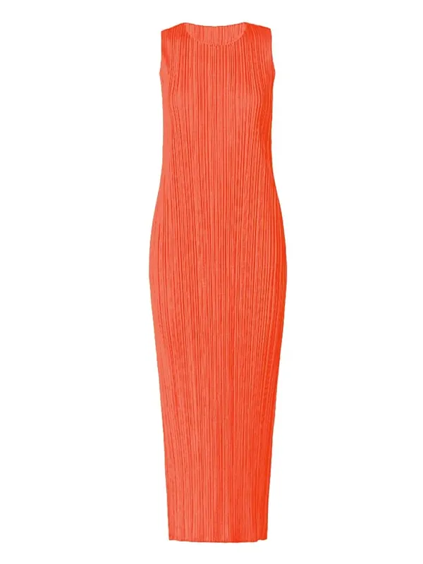 Miyake Plissee Frauen Kleid Sommer Ärmellose Lange Klassische Koreanische Mode Lässig Elegante Weibliche Lce Wasser Blau Strand Kleid TP5045 — image 28