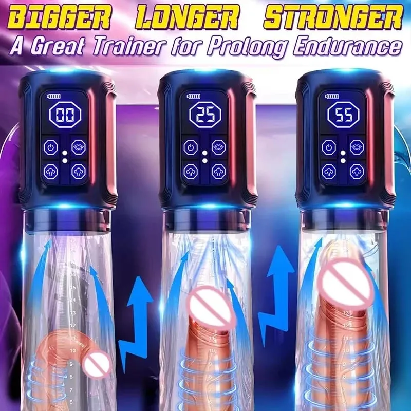 Electric Penis Pump Vacuum Sucking Male Masturbators Enlargement Traine Extender Delayed Ejaculation IPX7 Waterproof Sex Toy Men — image 2