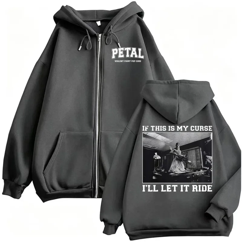 Ariana Grande Petal Core If This Is My Curse Zipper Hoodies Men Women Fashion Classic Jacket Sweatshirt Long Sleeve Zip Up Coats