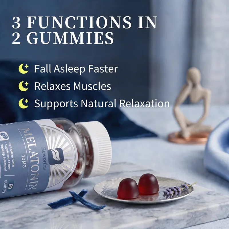 B BEWORTHS Bosbes Melatonine 10 mg Gummies Slapen Creatief voor slaap Slaappillen Melatonine voor slaap Ontspannend voor volwassenen
