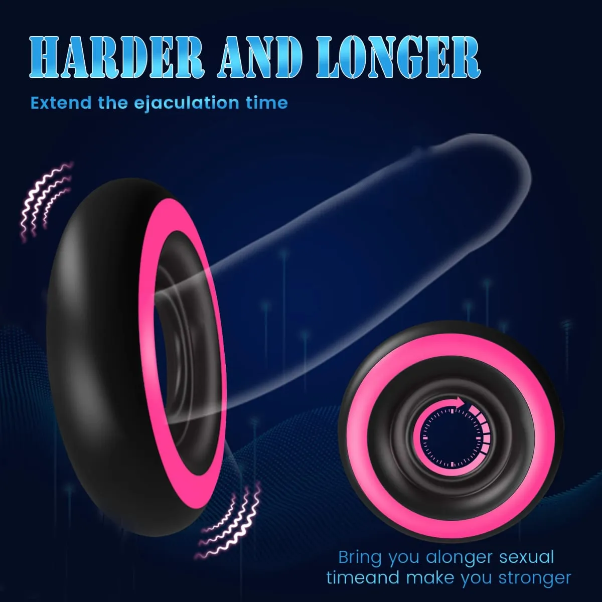 Penis Ring Cock Ring Erection Enhancing Vibrating Penis Ring Chastity Cage Stimulator Naantala ang Ejaculation Pang-adultong Sex Toys para sa Mga Lalaki — image 3