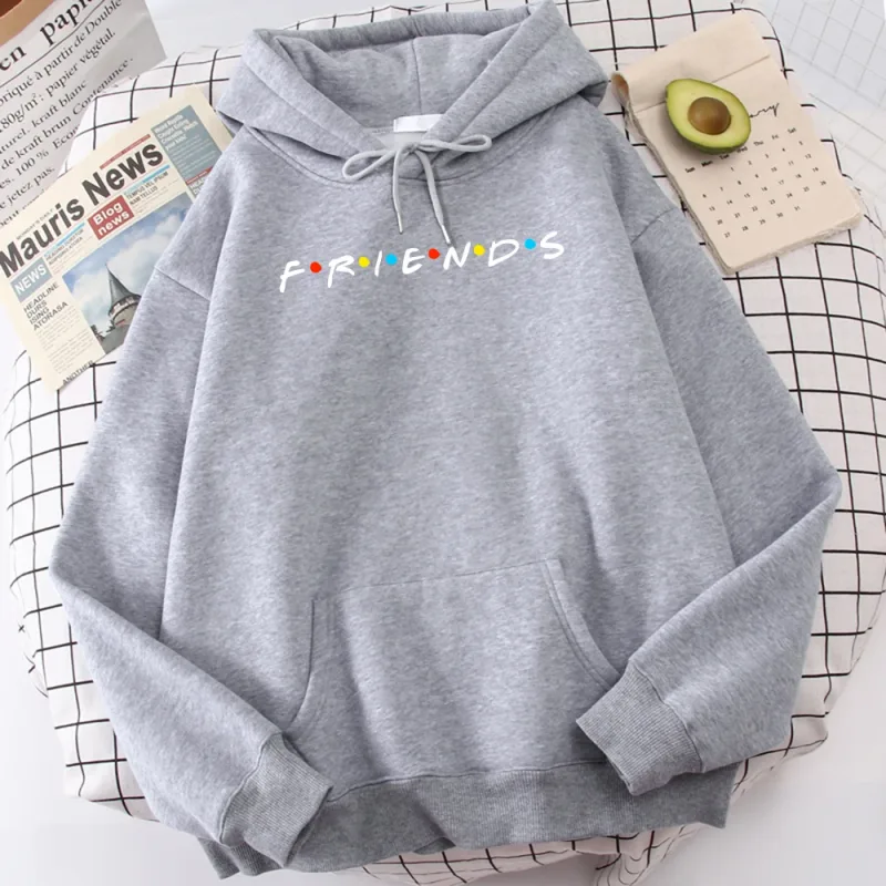 Sitcom Movie Friends Printed Mens Hoody Korean Fleece Sweatshirt Simple Crewneck Hooded Street Oversize Autumn Men's Clothes — image 9
