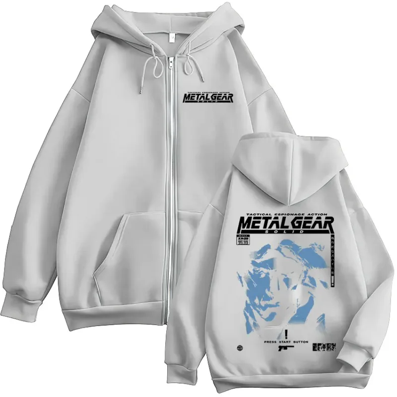 Metal Gear Solid Snake Game MGS1 Zipper Hoodies Men's Women Clothing Fashion Fleece Pullovers Zip Up Hooded Sweatshirts Jackets — image 6