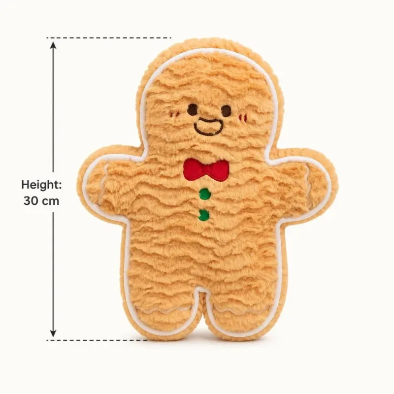 Bonito forma criativa travesseiro de natal macio recheado confortável gingerbread homem almofada sazonal padrão cintura almofada decoração para casa — image 11
