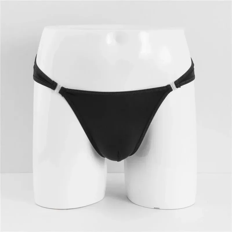 Nam Quyến Rũ U Lồi Nylon Quần Đùi Khóa Có Thể Tháo Rời Eo Thấp Băng Lụa Quần Lót Thoải Mái Lụa Sữa Liền Mạch Quần Lót Mỏng