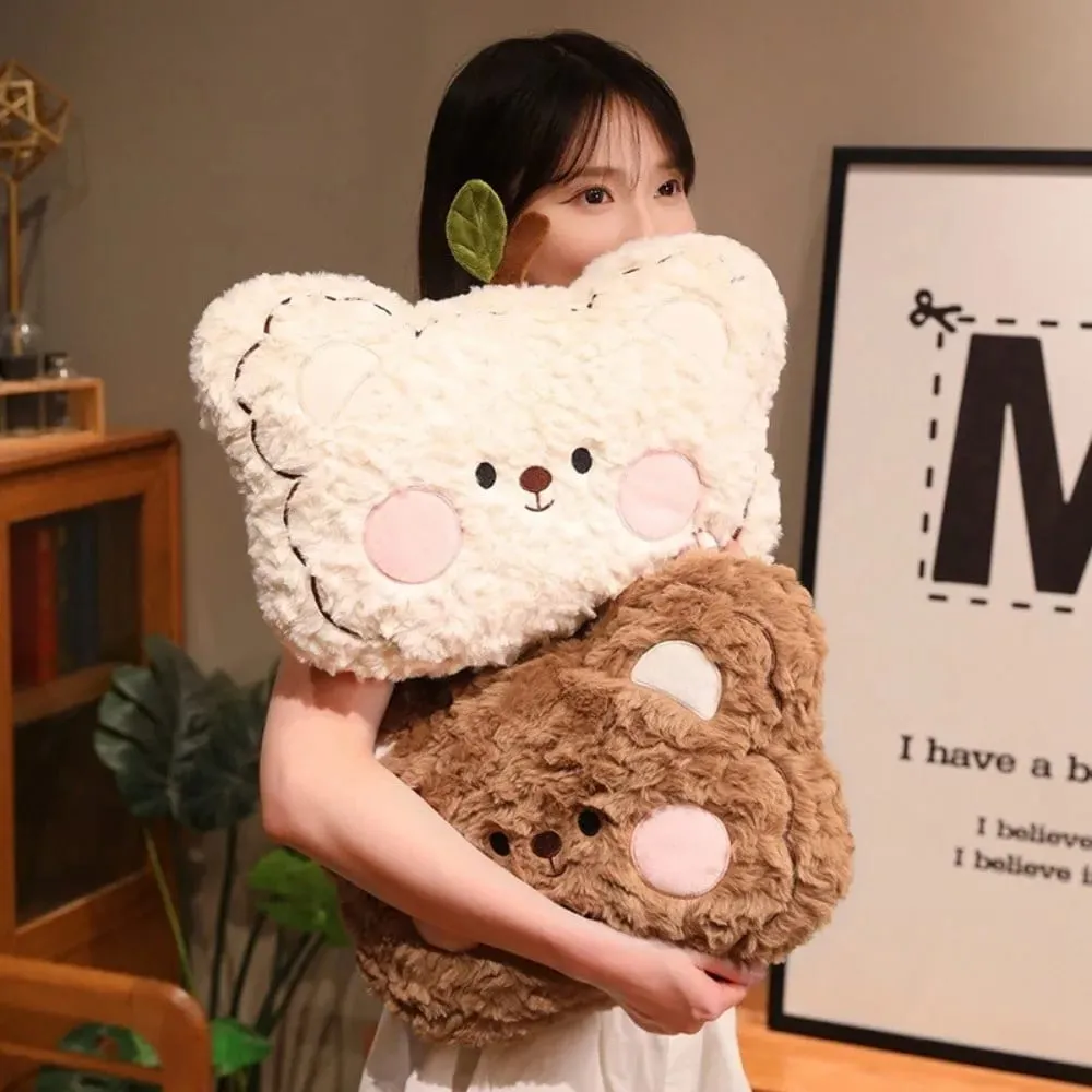 Seat Companion-almohada de oso de pelusa suave y rizada, cojín bonito para sofá, almohada de peluche de Animal Adorable, decoración del hogar