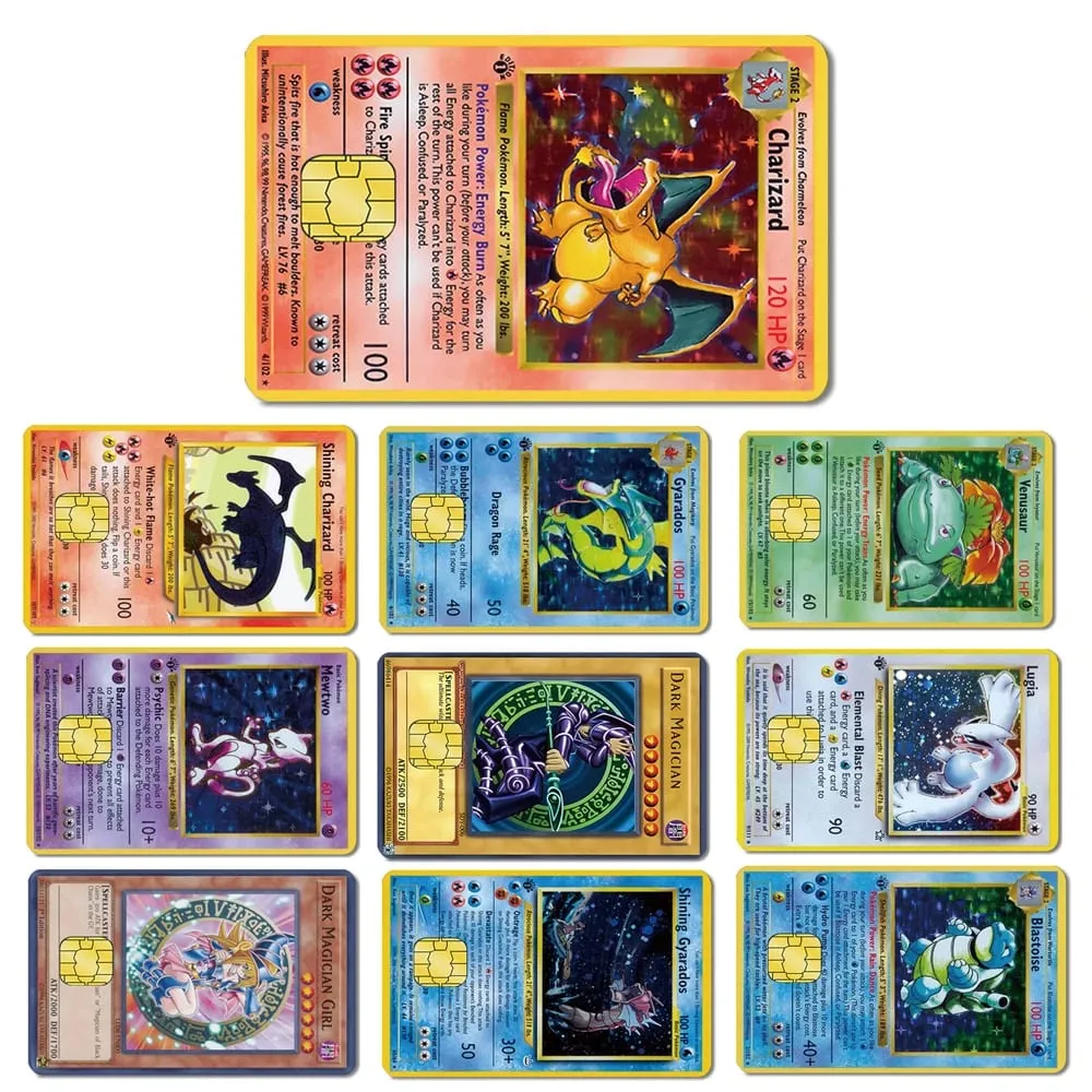 Anime Pokemon Pikachu skórka na kartę kredytową 2.5D naklejki HD karta naklejka karta matowa folia skóra mały chip wodoodporna naklejka prezenty zabawki — image 1