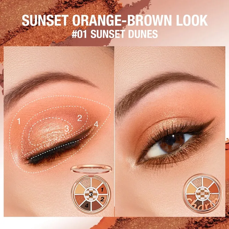 O.TWO.O 9 Uds maquillaje completo para rostro base en polvo máscara delineador de ojos pluma tinte de cejas lápiz labial sombra de ojos maquillaje para mujeres