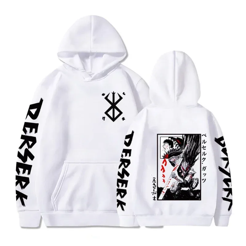 Berserk Rits Hoodies Mannen Vrouwen Lange Mouw Sweatshirt Fleece Oversized Jassen Grappige Berserk Japanse Anime Streetwear
