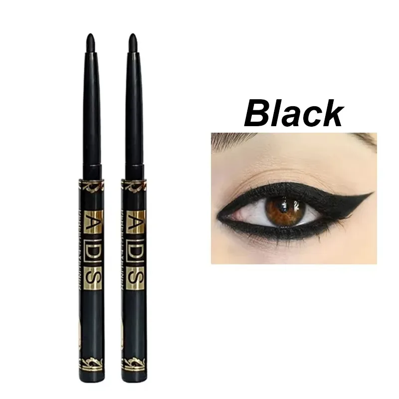 อายไลเนอร์เจลอัตโนมัติดินสอกันน้ำ Long Lasting Black Eye Liner Twist-Up No Sharpening Easy Glide แต่งหน้าสำหรับผู้หญิง