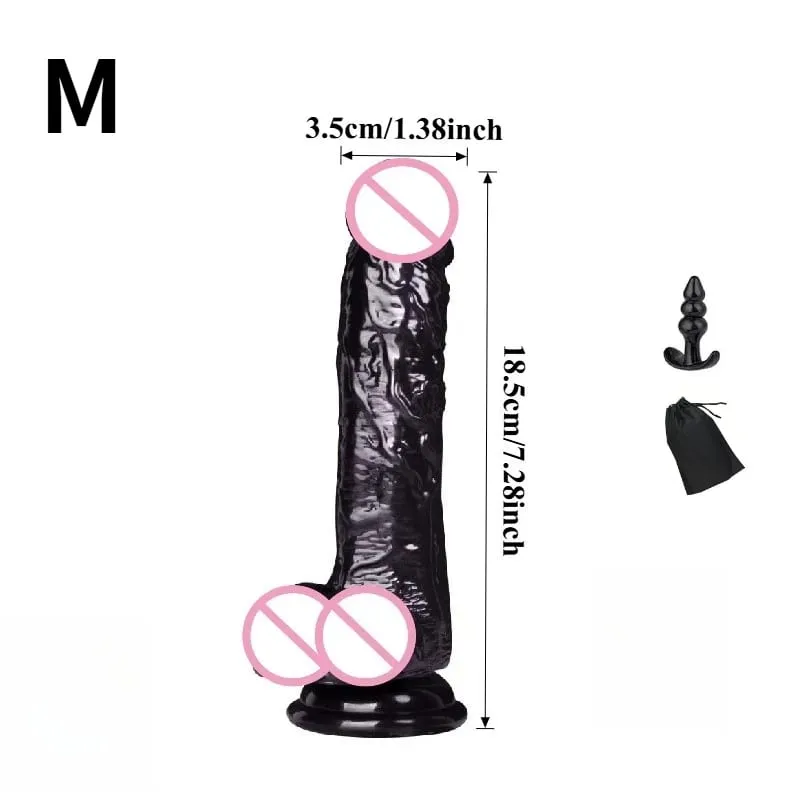 Waterproof Realistic Black Dildo Masturbators Anal Gay Soft Clitoris Vaginal Massager Penis Suction Cup Dick Sex Toys for Women