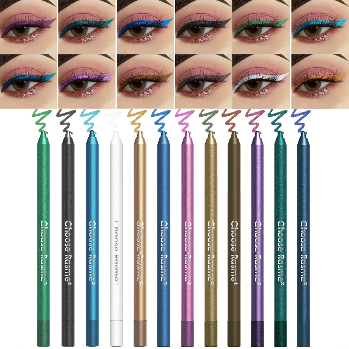 Delineador labial colorido, 12 cores, à prova d'água, creme, caneta delineadora de olhos de uso duplo, maquiagem para olhos e lábios, halloween, cosplay, festa — image 2