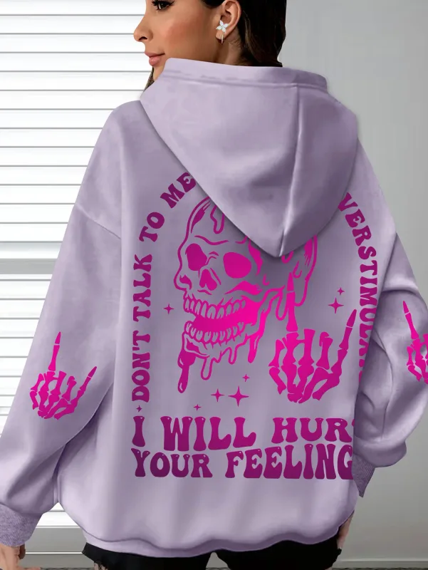 Halloween Hoodie with Skeleton Print Casual Long Sleeves and Pockets Women Men Everyday Wear Hooded Halloweenn Hoodies