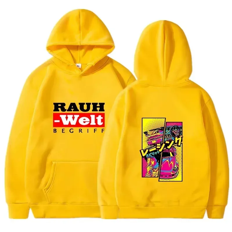 Rauh Welt Hoodie Car Widebody Tuning JDM Racing Pop Art Comic Aesthetic Black Oversized Casual Sweatshirt Long Sleeve — image 9