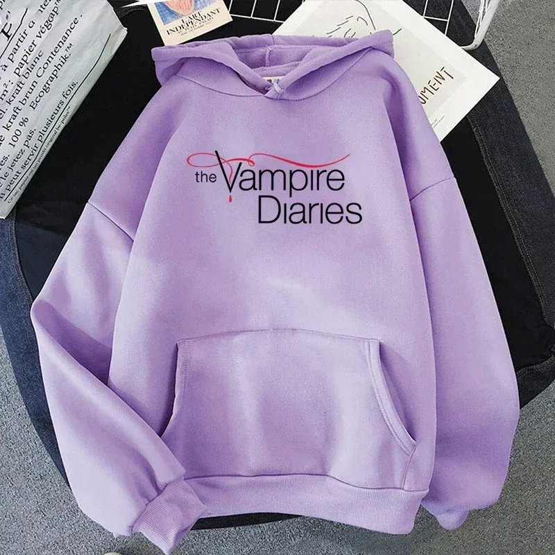 2026 New The Vampire Diaries Print Hoodie Women Men Casual Tops Autumn And Winter Sweatshirts Long Sleeve Harajuku Pullover