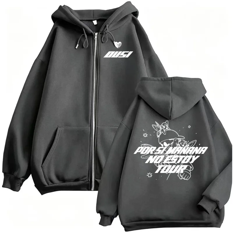 Omar Courtz Por Si Manana No Estoy Tour Zipper Hoodie Men Women Harajuku High Street Sweatshirts Jacket Long Sleeve Zip Up Coats — image 4