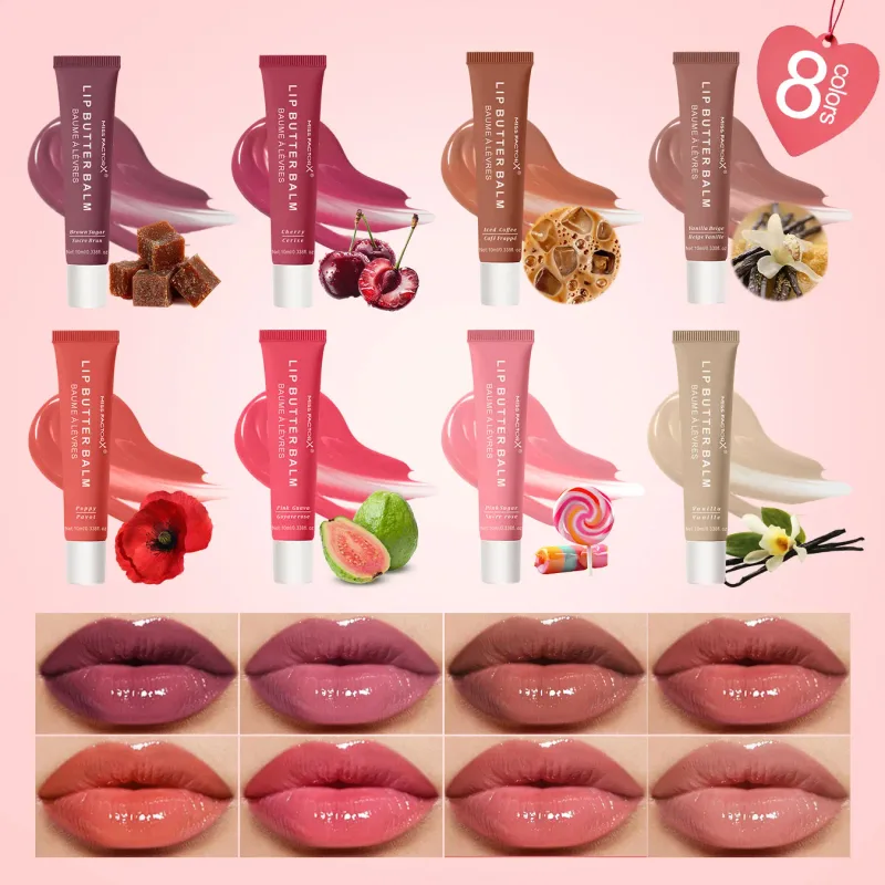 24τμχ 8 Χρώματα Ενυδατικό Βούτυρο Lip Gloss Σετ δώρου Ενυδατικό γυαλιστερό φινίρισμα για καθημερινό μακιγιάζ και δώρο γιορτών — image 5