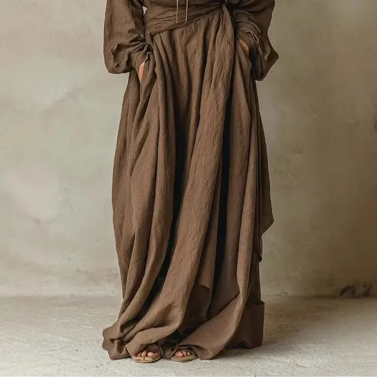 Robe de soirée en coton et Polyester imprimé pour femmes, col en V, coupe ample, ceinture, Maxi, taille portefeuille, Style Boho, longue — image 3