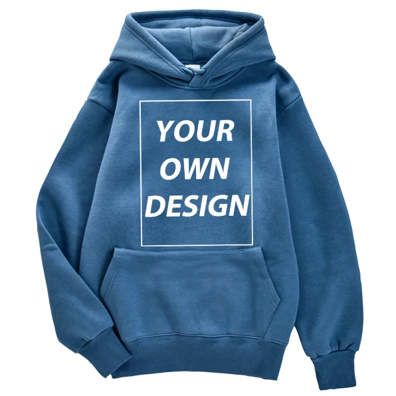 Cetakan DIY Tersuai Lelaki Wanita Hoodies Musim Gugur Musim Sejuk Kasual Pullover Klasik Pakaian Jalanan Selesa Mudah Pakaian Sukan Lembut Hangat