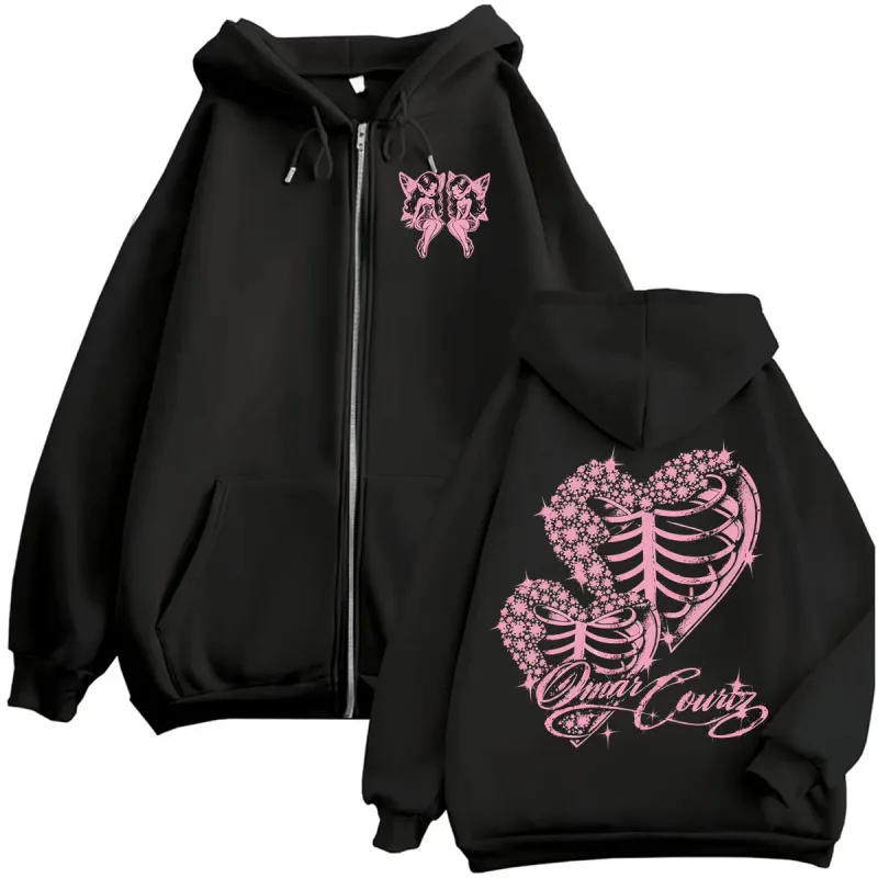 Omar Courtz Por Si Manana No Estoy Tour Zipper Hoodies Coats Men Women Fashion Aesthetic Cardigan Sweatshirts Jackets Streetwear — image 1