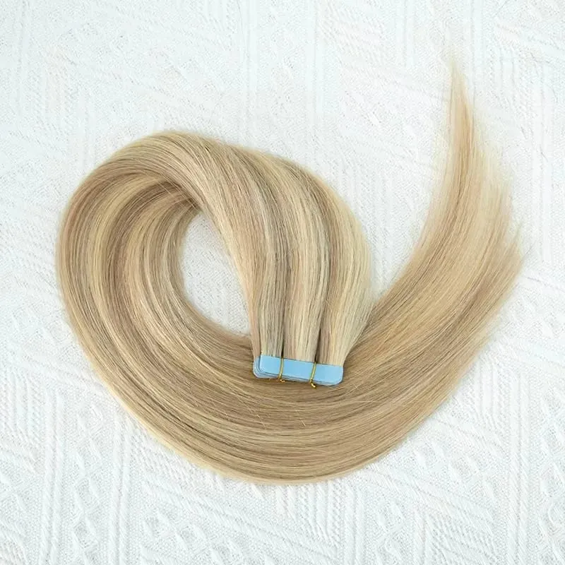 Tape in Hair Extensions Human Hair 12-20 Inch 30g 20pcs Skin Weft Seamless Tape in Real Remy Straight Hair for Women Daily Use