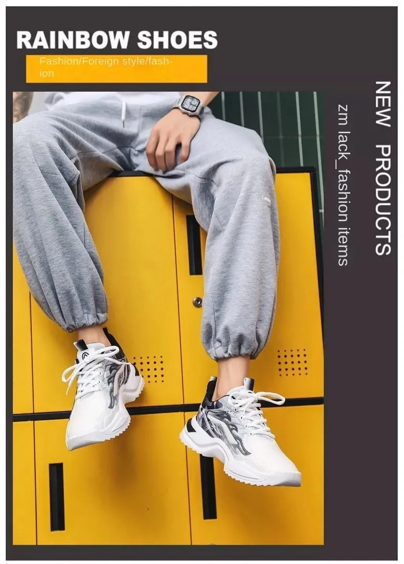 Free Shipping Men Shoes Casual Sports Walking Sneakers Lightweight Breathable Outdoor Autumn Spring Leather Height Increasing — image 9