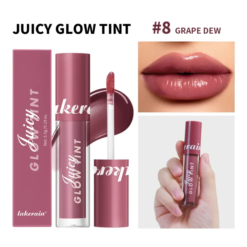 Juicy Glow Lip Tint Mirror Shine Lip Gloss Idratazione profonda Idratante rugiadoso a lunga durata Trucco per labbra colorato ad alta lucentezza non appiccicoso — image 14