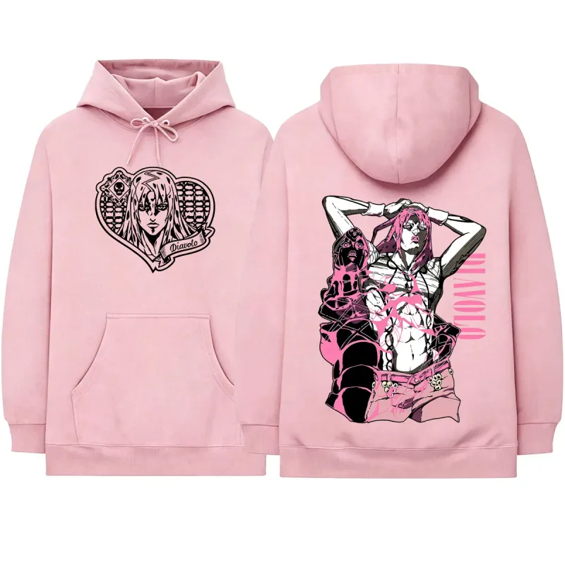 Anime Jojo Bizarre Adventure King Crimson Diavolo Hoodies Men's Women Clothing Fashion Oversized Hooded Sweatshirts Pullovers — image 3