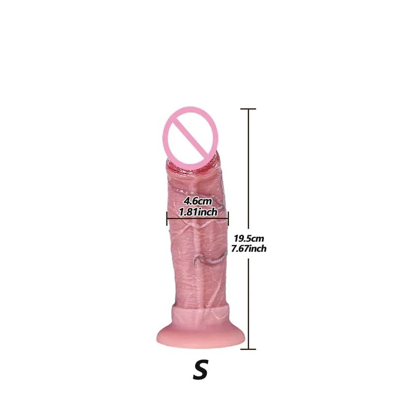 3 Sizes Thick Dildo Soft Silicone Man Penis Adult Women Lesbian Sextoy Clitoris Stimulator Man Dick Suction Cup Female Sex Games — image 9