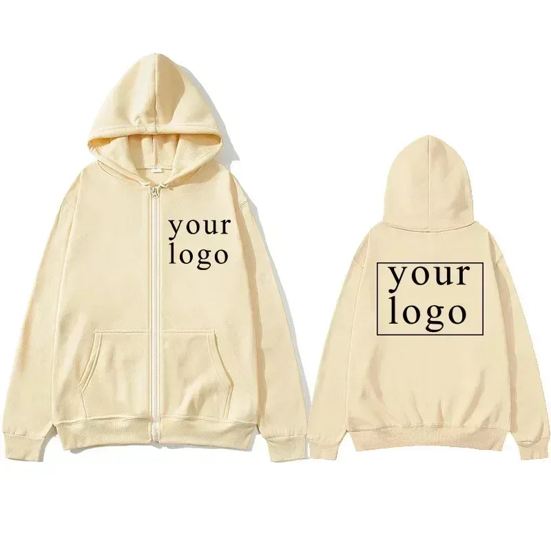 Lelaki Wanita Baharu DIY Zip kardigan hoodie 2025 Fesyen Baharu Rekaan Sendiri Logo Jenama/Gambar Tersuai Diperibadikan Di Mana-mana