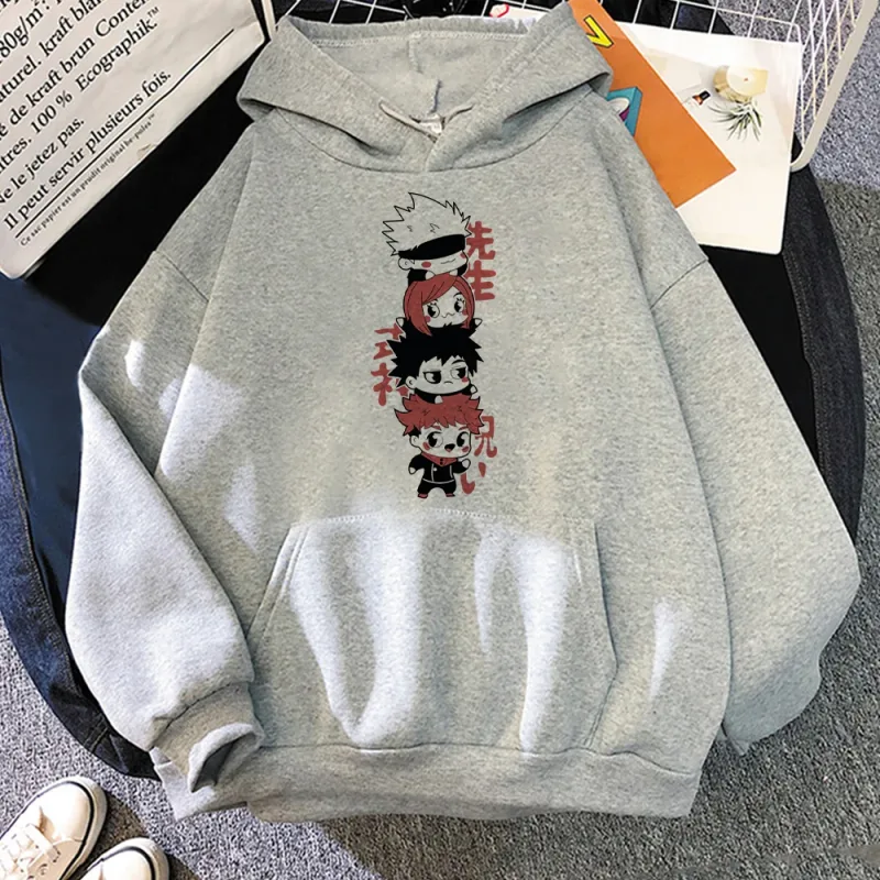 Anime Jujutsu Kaisen Manga Gojo Satoru Graphic Hoodies Vintage Oversized Hooded Long Sleeves Cotton Hoodie Men Women Clothes
