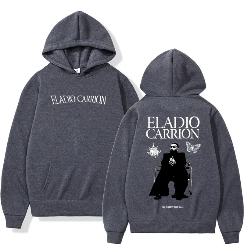Rapper Eladio Carrion Hoodies Men's Women Clothing Fashion Oversized Pullovers Fleece Long Sleeve Hooded Sweatshirts Streetwear — image 8