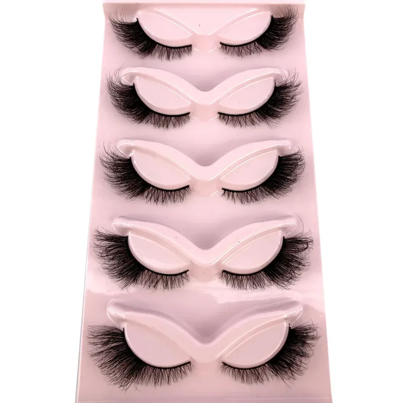New Cat Eye Lashes 5/7/10 pairs 3D Faux Mink Eyelashes Winged Fluffy Fake Lashes Soft Natural long Full Strip Lash Make — image 19