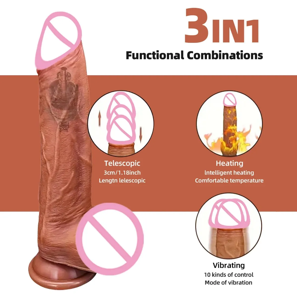 Vibrador realista sem fio, rotação remota, ventosa para pênis, ponto g, estimulador de clitóris, brinquedos sexuais, vibradores telescópicos — image 2